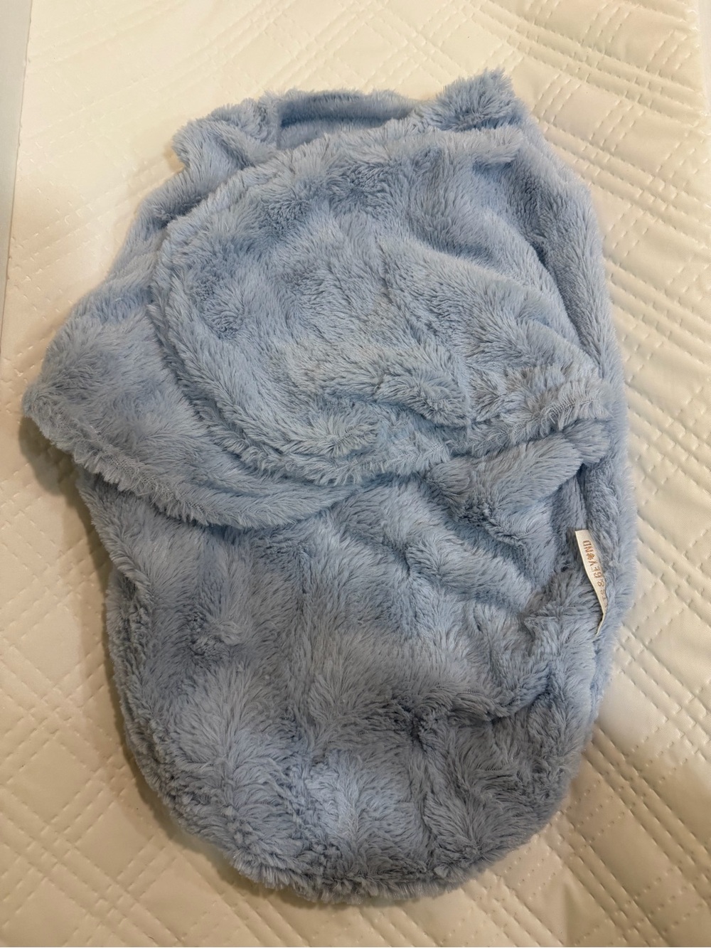 Soft Plush Light Blue Baby Velcro Swaddle Sack